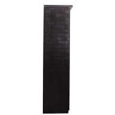 Wood 2 Door Brick Textured Wardrobe with Mirror