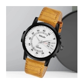 Mikado Brown Leather Analog Mens Watch