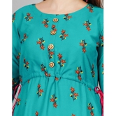 SIPET - Turquoise Rayon Womens Anarkali Kurti ( Pack of 1 ) - None