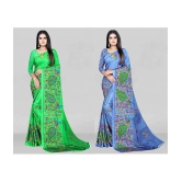 LEELAVATI - Multicolor Crepe Saree With Blouse Piece ( Pack of 2 ) - Multicolor