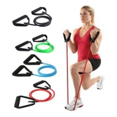 Resistance Tube Exercise Bands for Stretching, Workout, and Toning for Men, and Women. (MULTICOLOR) - Multi Color