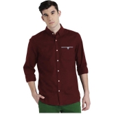 Life Roads - Maroon Cotton Slim Fit Men's Casual Shirt (Pack of 1 ) - None