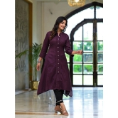 Juniper Cotton Self Design A-line Womens Kurti - Purple ( Pack of 1 ) - None