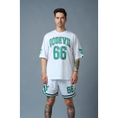 Go Devil 66 (in Green) Printed White Polyester Co-ord Set for Men 5XL