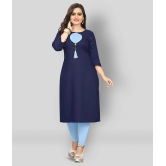 Lerkiza - Blue Cotton Womens Straight Kurti ( Pack of 1 ) - L