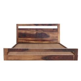 LIMA BED QUEEN Sheesham Wood (Honey Finish)-Brown