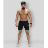 Omtex Black Polyester Fitness Shorts - None