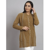 eWools.in Woollen Round Neck Women's Buttoned Cardigans - Brown ( ) - None