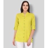 Pistaa - Green Cotton Blend Womens Straight Kurti - XL