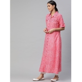 SVARCHI - Pink Cotton Women''s Flared Kurti ( Pack of 1 ) - None