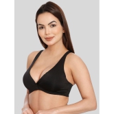 ILRASO - Black Satin Removable Padding Women's Plunge Bra ( Pack of 1 ) - None