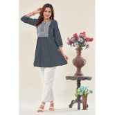 Glomee - Grey Viscose Women's Tunic ( Pack of 1 ) - None