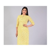 MAUKA Rayon Printed Straight Women's Kurti - Yellow ( Pack of 1 ) - None