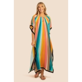 Vibrant Stripes Kaftan Dress