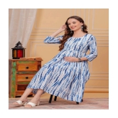 Glorious Blue Rayon Maternity Kurta - L