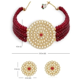 Sukkhi Alloy Maroon Traditional Necklaces Set Choker - Maroon