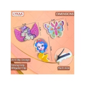 Lykaa Korean Baby Girls Hair Clips Unicorn Tic Tac Hair Pins Kids Hair Accessories - Pack of 5 - Multi