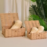 Raffia Storage Boxes with Lid- Set of 2