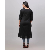 Alena Cotton Embroidered Straight Womens Kurti - Black ( Pack of 1 ) - None