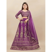 A TO Z CART Purple Silk Girls Lehenga Choli Set ( Pack of 1 ) - None