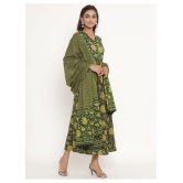 Angiya Green Cotton Anarkali Kurti - - XL