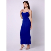 Built in Bra and Shapewear Blue Cami Long Dress