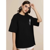 Fabflee Black Cotton Loose Fit Womens T-Shirt ( Pack of 1 ) - None