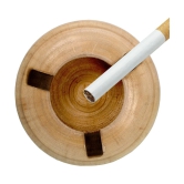 2 Pieces Wooden Handmade Cigarette Ashtray Ash Holder - Brown