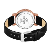 Septem Black Leather Analog Womens Watch