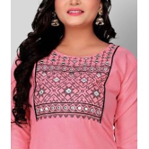 Rangrasiya - Pink Cotton Blend Women's Straight Kurti ( Pack of 1 ) - M