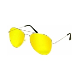 House Of Quirk - Yellow Pilot Sunglasses ( Night Vision ) - Medium