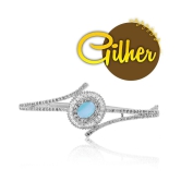 Gilher Fancy American Diamond Mint Stone Bracelet With Side Open Lock For Women And Girls - None