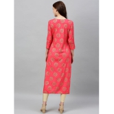 KIPEK - Pink Rayon Women's Straight Kurti ( Pack of 1 ) - None