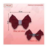 Lykaa Korean Style Hair Bows Barrette Hair Accessories For Girls And Women (Pack of 1) Red - Red