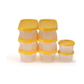 Oliveware Polyproplene Black Dal Container ( Set of 8 ) - Yellow