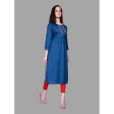 haya fashion - Blue Rayon Women's Straight Kurti ( Pack of 1 ) - None