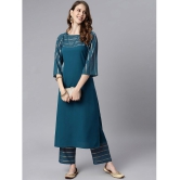 Janasya - Blue Straight Crepe Womens Stitched Salwar Suit ( Pack of 1 ) - S