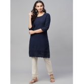 AMIRA'S INDIAN ETHNICWEAR - Blue Straight Cotton Women's Stitched Salwar Suit ( Pack of 1 ) - None