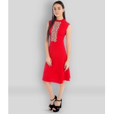 Addyvero - Red Cotton Blend Womens Fit & Flare Dress ( Pack of 1 ) - None