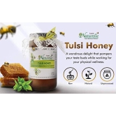 Farm Naturelle-Raw Natural Unprocessed Tulsi Forest Flower Honey -(Ayurved Recommended)-Huge Medicinal Value- 400Grams with 55 GMS and a Wooden Spoon.