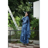 A TO Z CART Navy Blue Flared Georgette Womens Stitched Ethnic Gown ( Pack of 1 ) - None