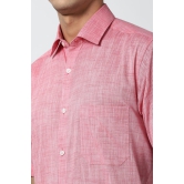 Men Pink Regular Fit Formal Half Sleeves Formal Shirt