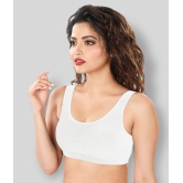 Dermawear White Poly Cotton Solid Sports Bra - XL