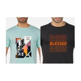 CHOZI Cotton Blend Regular Fit Printed Half Sleeves Men's T-Shirt - Multicolor ( Pack of 2 ) - None