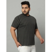 AUSTIVO Cotton Blend Regular Fit Checks Half Sleeves Mens T-Shirt - Charcoal Grey ( Pack of 1 ) - None