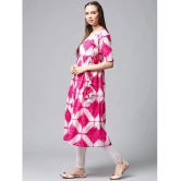 Antaran Cotton Printed Angrakha Womens Kurti - Pink ( Pack of 1 ) - None