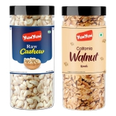 YUM YUM Dry Fruits Combo Pack 300gm Cashews & Walnut Kernels- Kaju & Akhrot Giri (150g x 2)