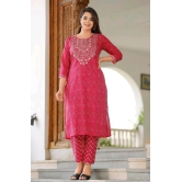 BEAUTIFUL KURTI HEAVY COTTON EMBROIDERY WORK-XXL / Pink