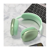 OLIVEOPS P9 Green Headphones Bluetooth Bluetooth Headphone On Ear 4 Hours Playback Active Noise cancellation IPX4(Splash & Sweat Proof) Green