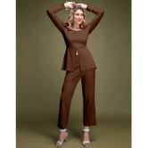 Selvia Brown Dyed Pant Top Set - None